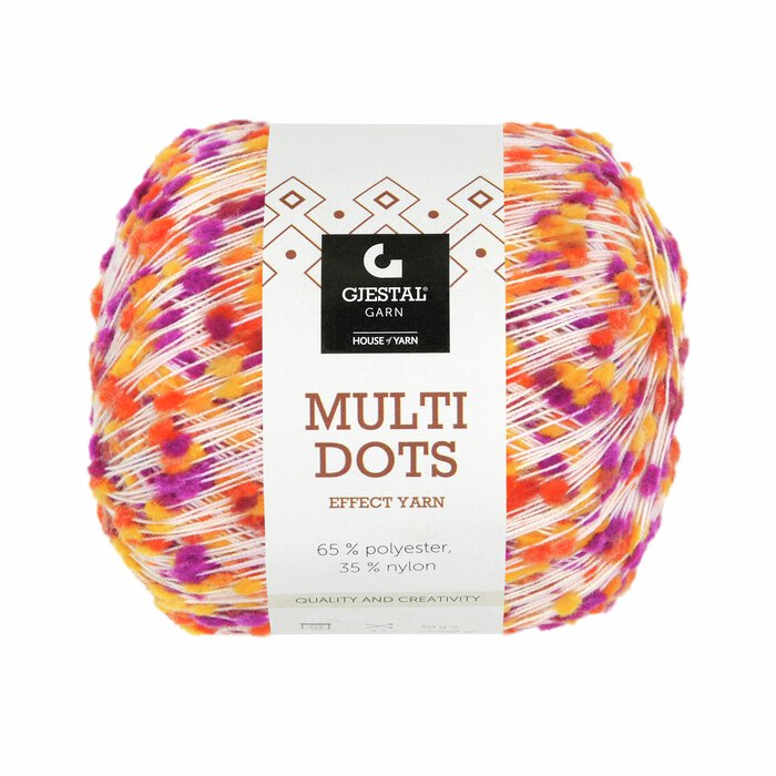 Multi dots - 906 Purpur/Oransje/Gul