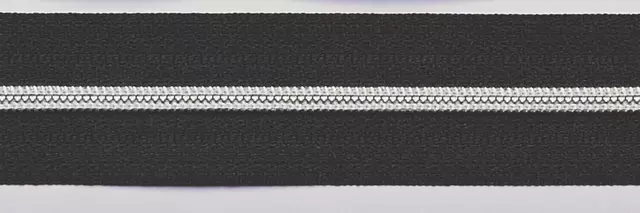 4mm Glidelås - Sølv