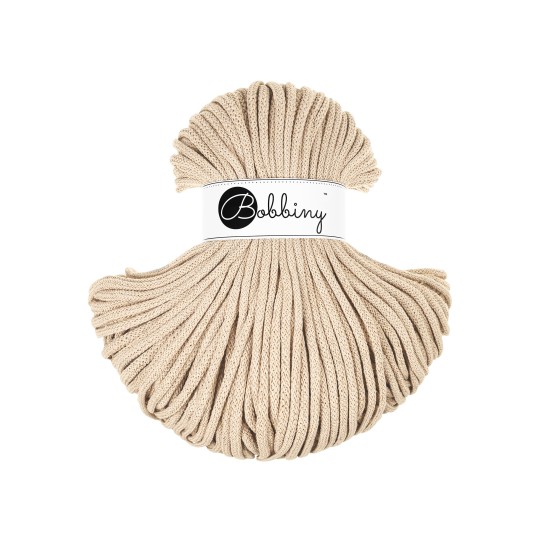 Bobbiny Braided Cord 5mm, 100m - Golden Warm Beige