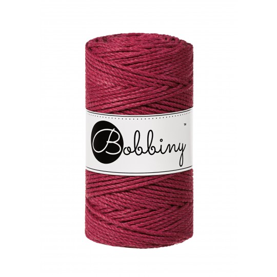 Bobbiny 3PLY Makramé Rope 3mm, 100m  - Wine red