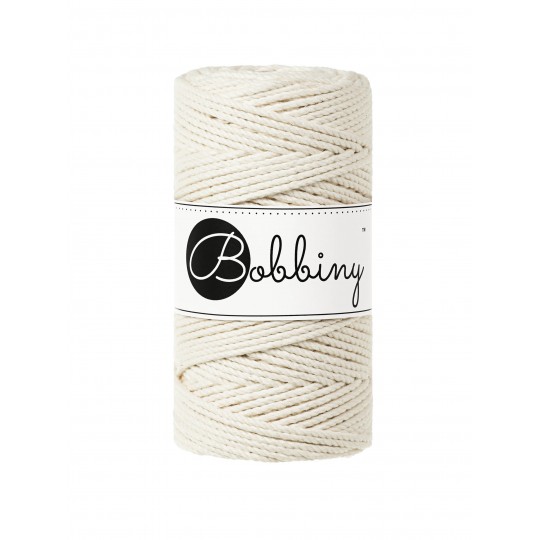 Bobbiny 3PLY Makramé Rope 3mm, 100m  - Natural