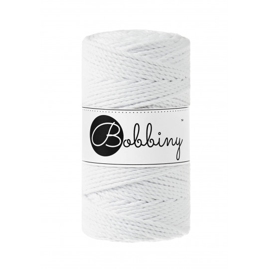 Bobbiny 3PLY Makramé Rope 3mm, 100m  - White