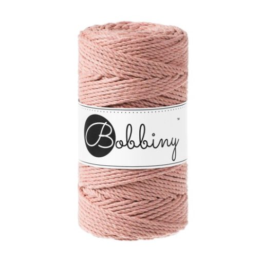 Bobbiny 3PLY Makramé Rope 3mm, 100m  - Blush