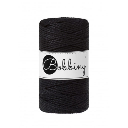 Bobbiny 3PLY Makramé Rope 3mm, 100m  - Black