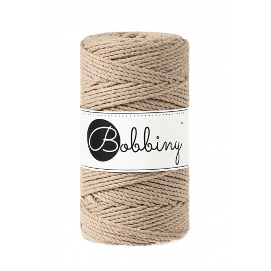 Bobbiny 3PLY Makramé Rope 3mm, 100m  - Sand