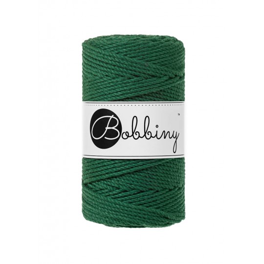 Bobbiny 3PLY Makramé Rope 3mm, 100m  - Pine green