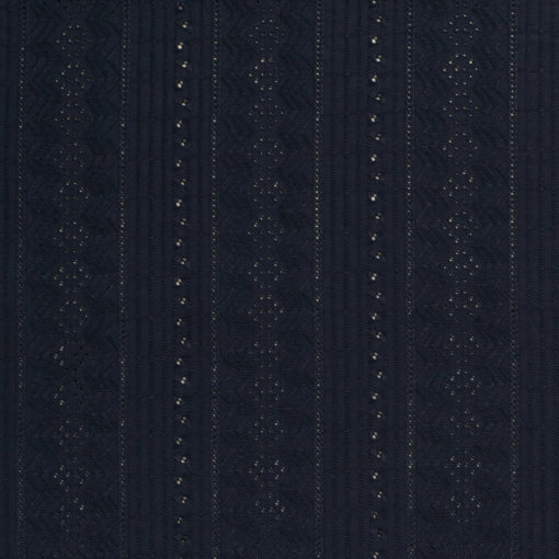 Voile fabric embroidered Abstract Navy
