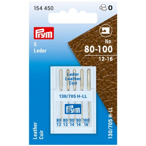 Prym Symaskinnåler 5stk – Leather 130/705 – 80-100 assortert