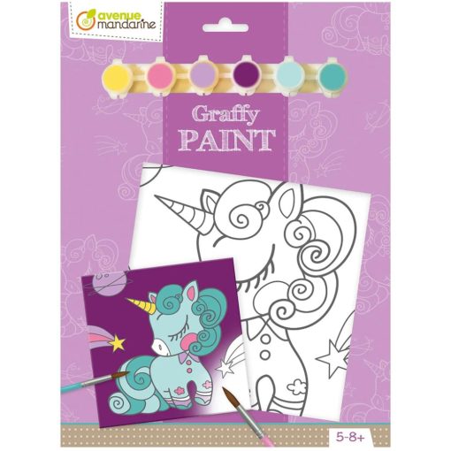Graffy Paint maleplate m/trykk – 20x20cm – Enhjørning