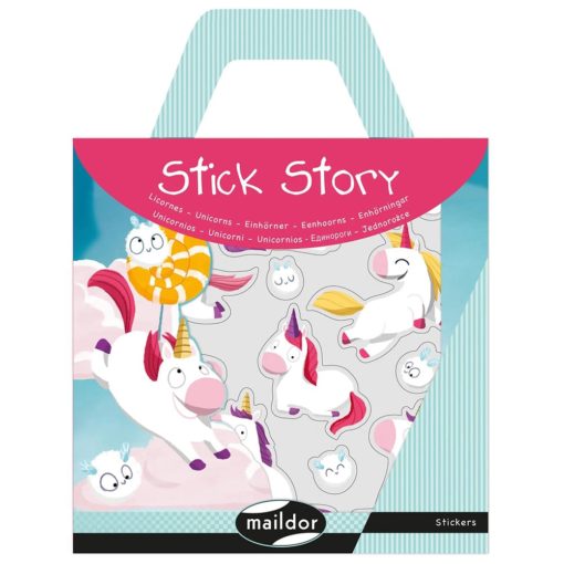 Stick story Klistremerker og hefte – 15×19,5cm – Enhjørning