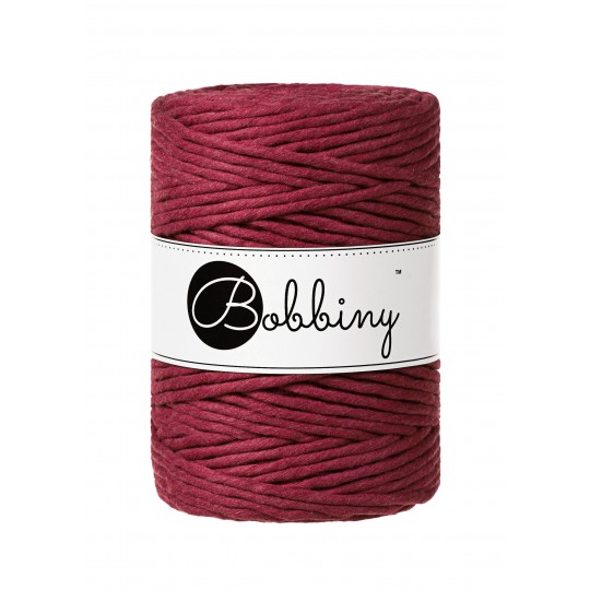 Bobbiny Makramé Cord 5mm, 100m  - Wine Red