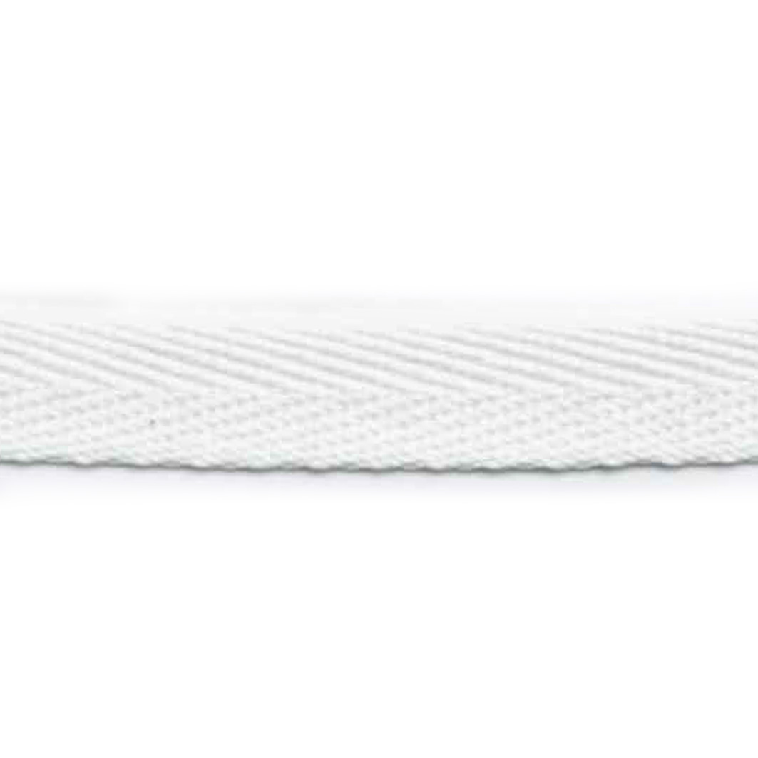 Vevd bånd - 20mm - Hvit