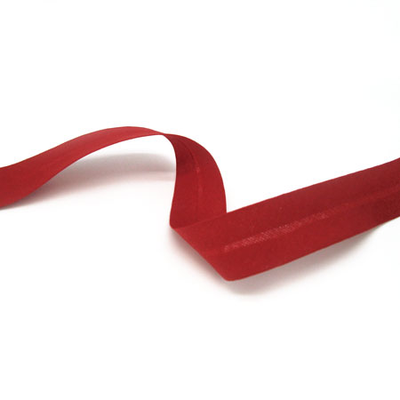 Bomull skråbånd - 40/20 - 5m - Julerød