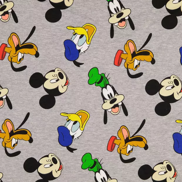 French Terry Stoff Mickey Mouse Grau