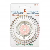Pony Knappenåler perlehoder 40stk 38×0,60mm – Mix