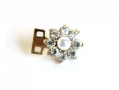 Hekte med Strassblomst – Gull