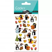 Cooky klistremerker – Jul Pingviner