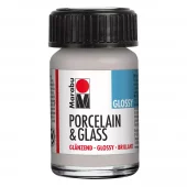 Marabu Porcelain & Glass Blank 15ml – 782 Metallic Sølv (Utgått)