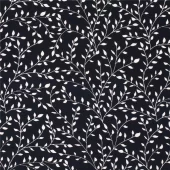 Viskose Jersey - Blomster - Navy