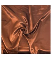 Polyester sateng - Gyllen Brun