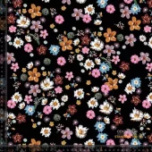 Jersey - Blomster - Sort