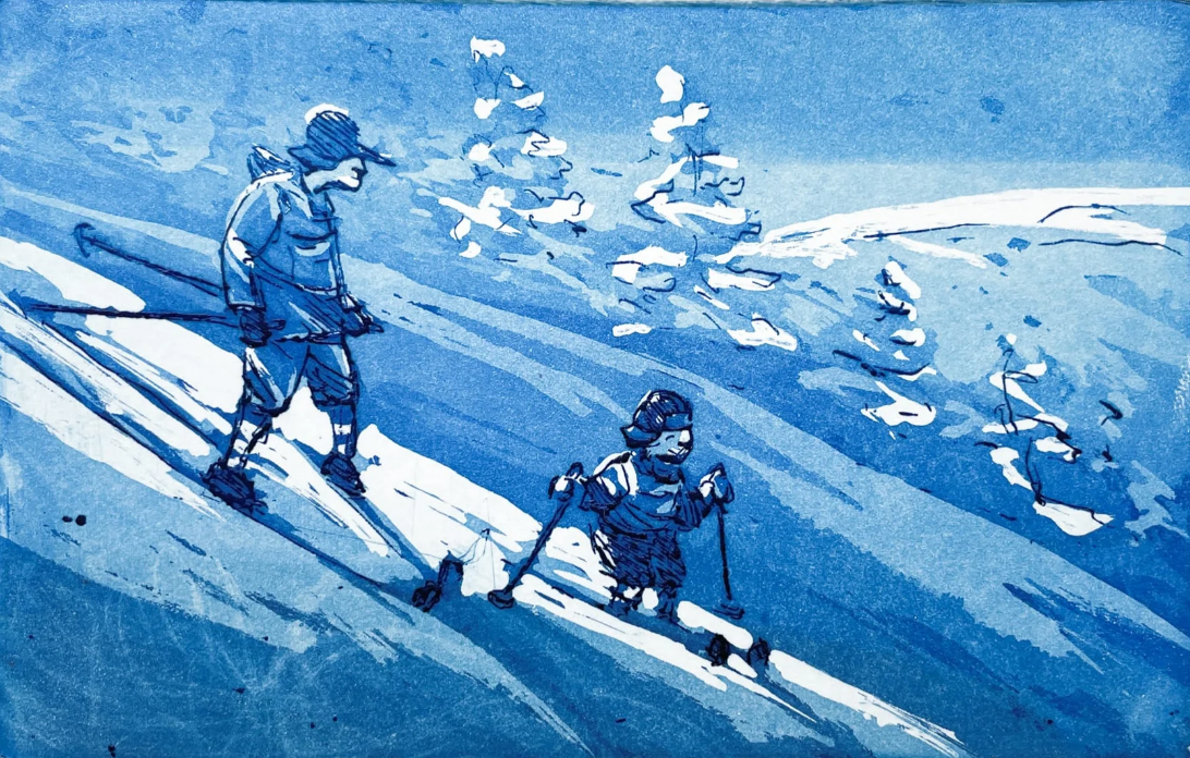 På ski med bestefar