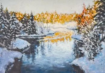 Vintermorgen ved elven