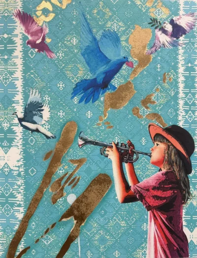Girl with trumpet (lys)