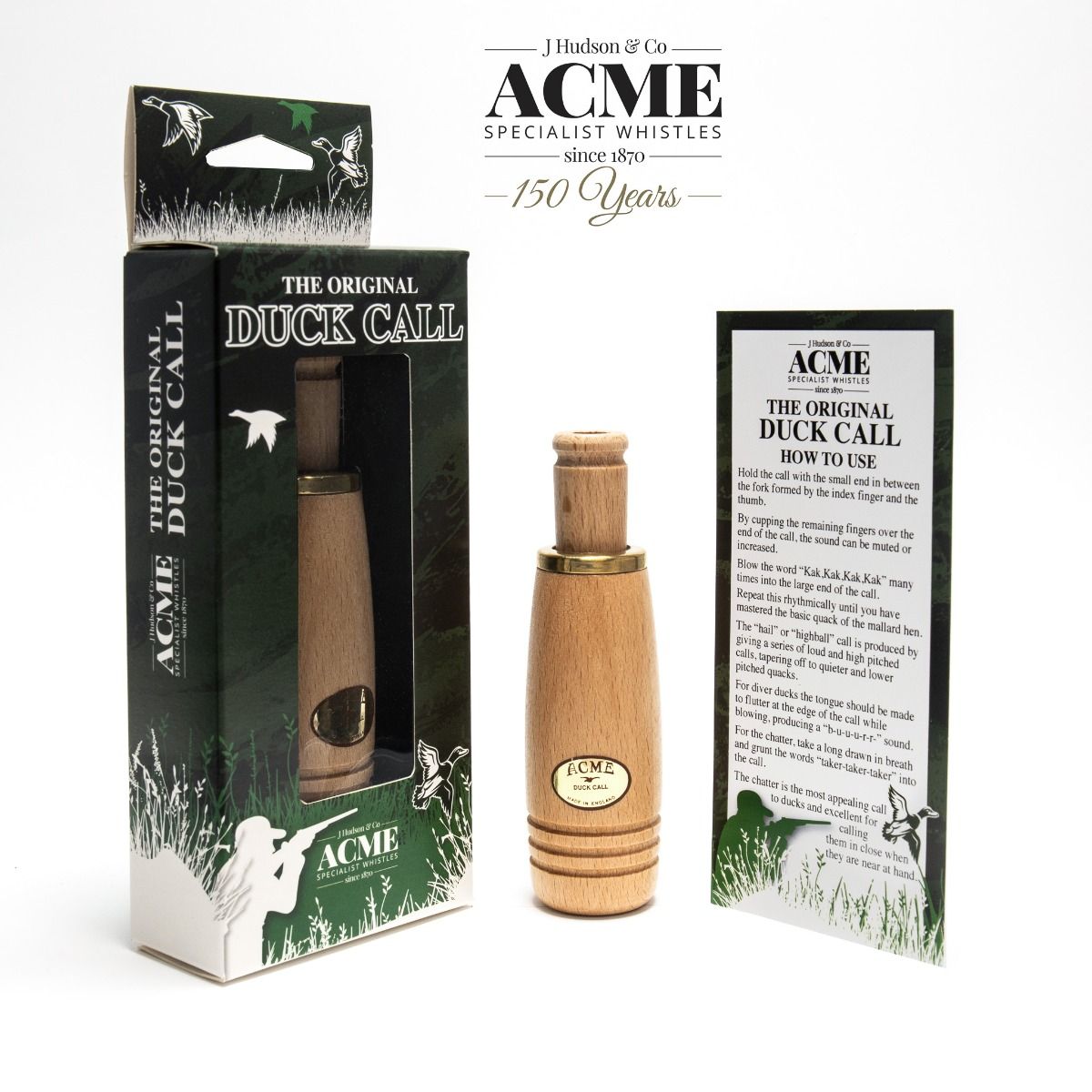 Acme Deluxe Duck Call no.570 - Bird Call: De-Luxe Wooden Duck Call