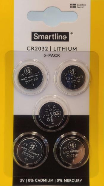 Knappcell lithium CR2032 5-pack