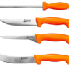 Mjoeldner Hunting Butcher set medium orange handle 4pcs