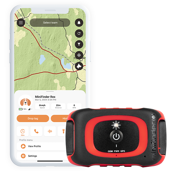 MiniFinder Rex hunting dog tracker