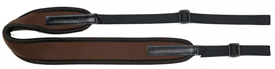 Akah Rifle Sling brown w/green rubber lining underneath, 25mm
