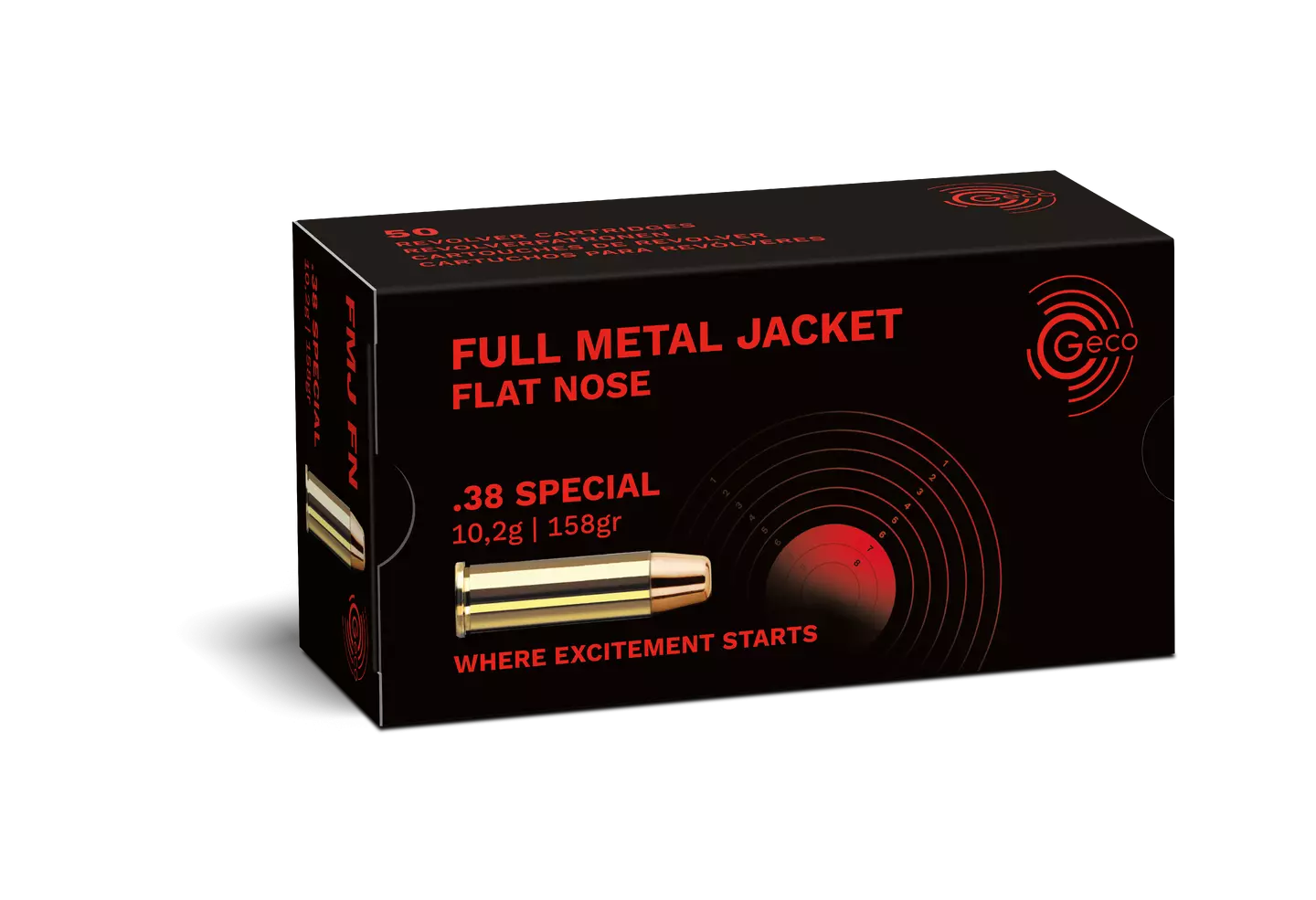 GECO .38 Special 158gr FMJ Flat Nose