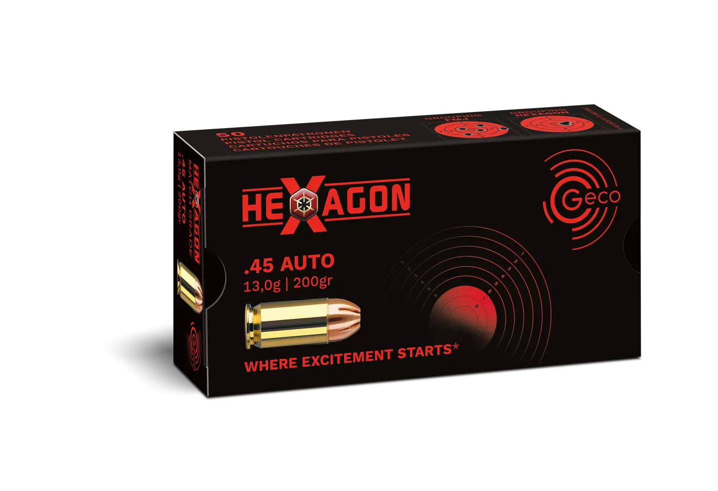 GECO .45 Auto 200 gr HEXAGON