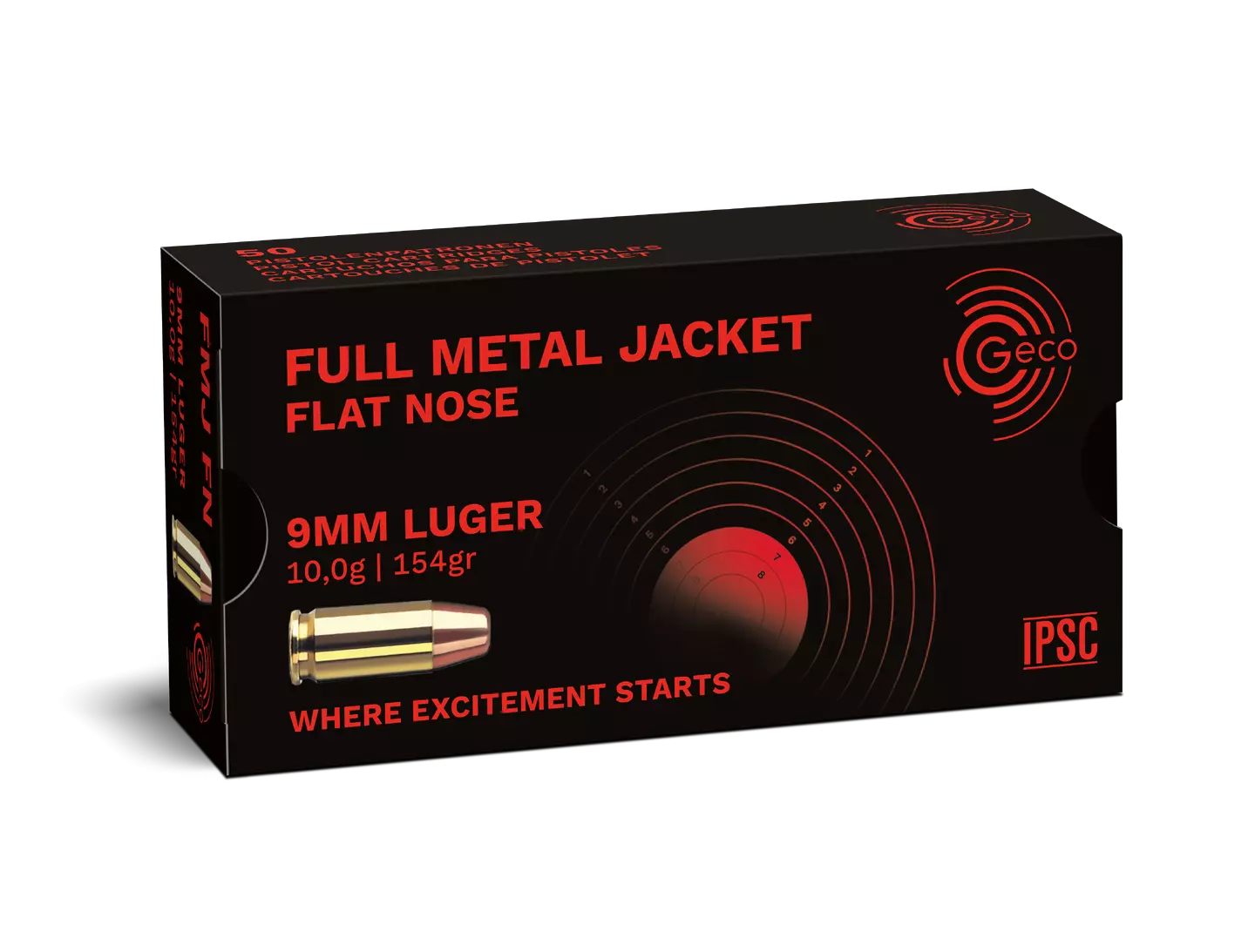 GECO 9mm 154 gr FMJ Flat-Nose