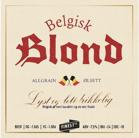 Finest Belgisk Blond allgrain ølkit