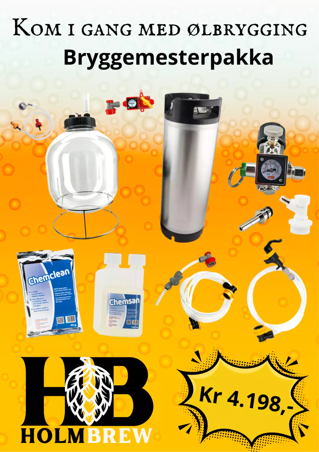Kom i gang med brygging! Fat og trykkgjæringsett