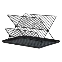 Oppvaskstativ Day plast/krom 43x32 cm sort