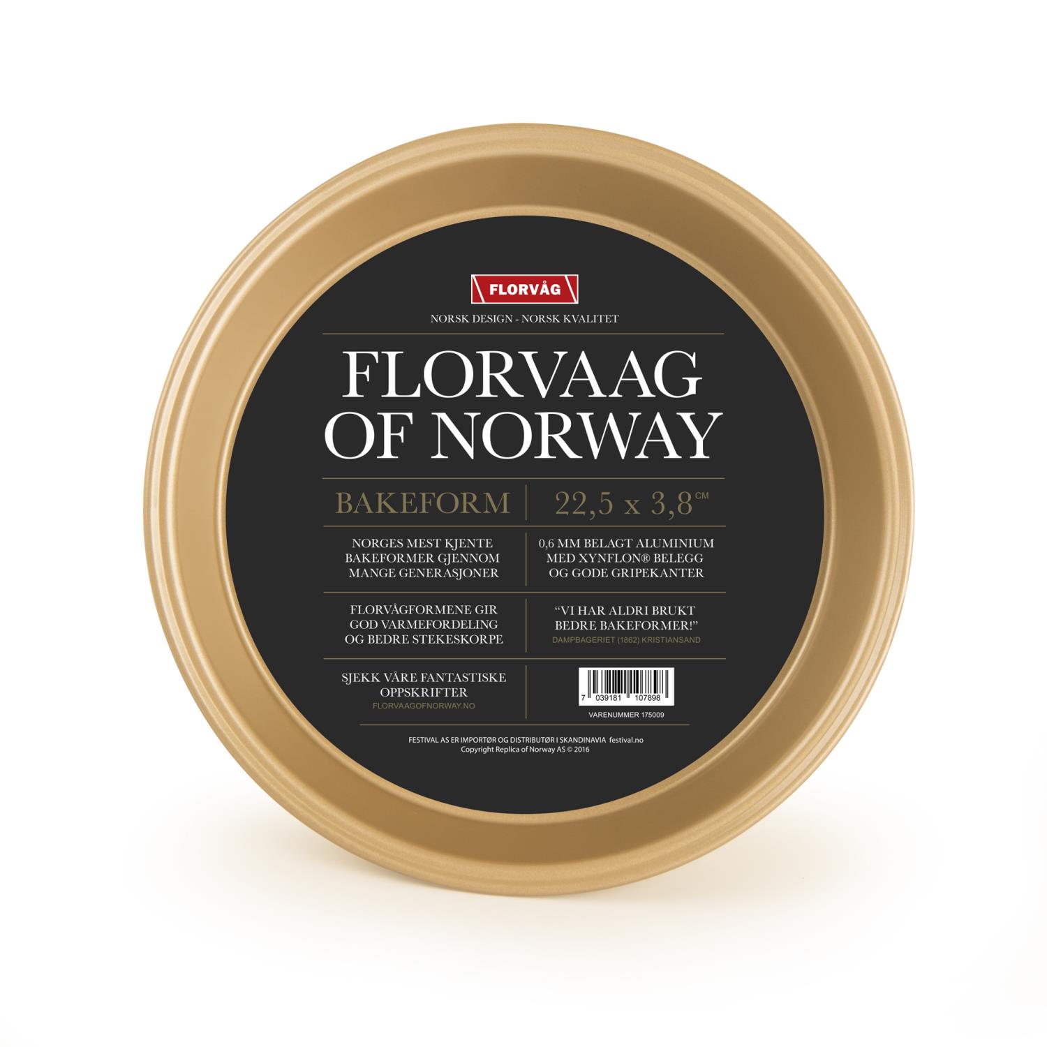 Bakeform Florvåg gull Ø:22,5 cm