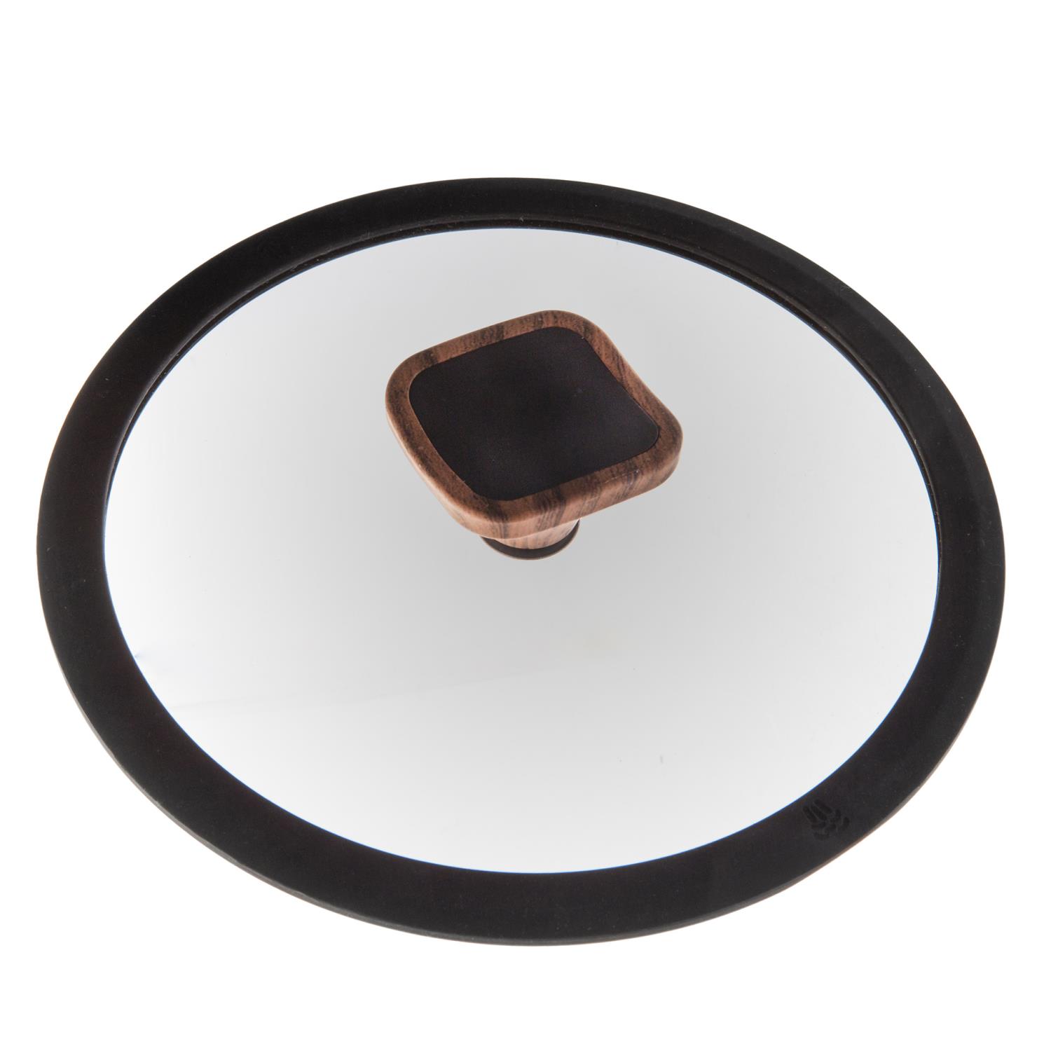 Glasslokk Maku med silikonkant sort ø: 28 cm