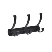 Knaggrekke Holmen  Rino sort 3 knagg 25x7x12 cm metall