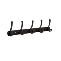 Knaggrekke Holmen Rino sort 5 knagg 45x7x12 cm metall