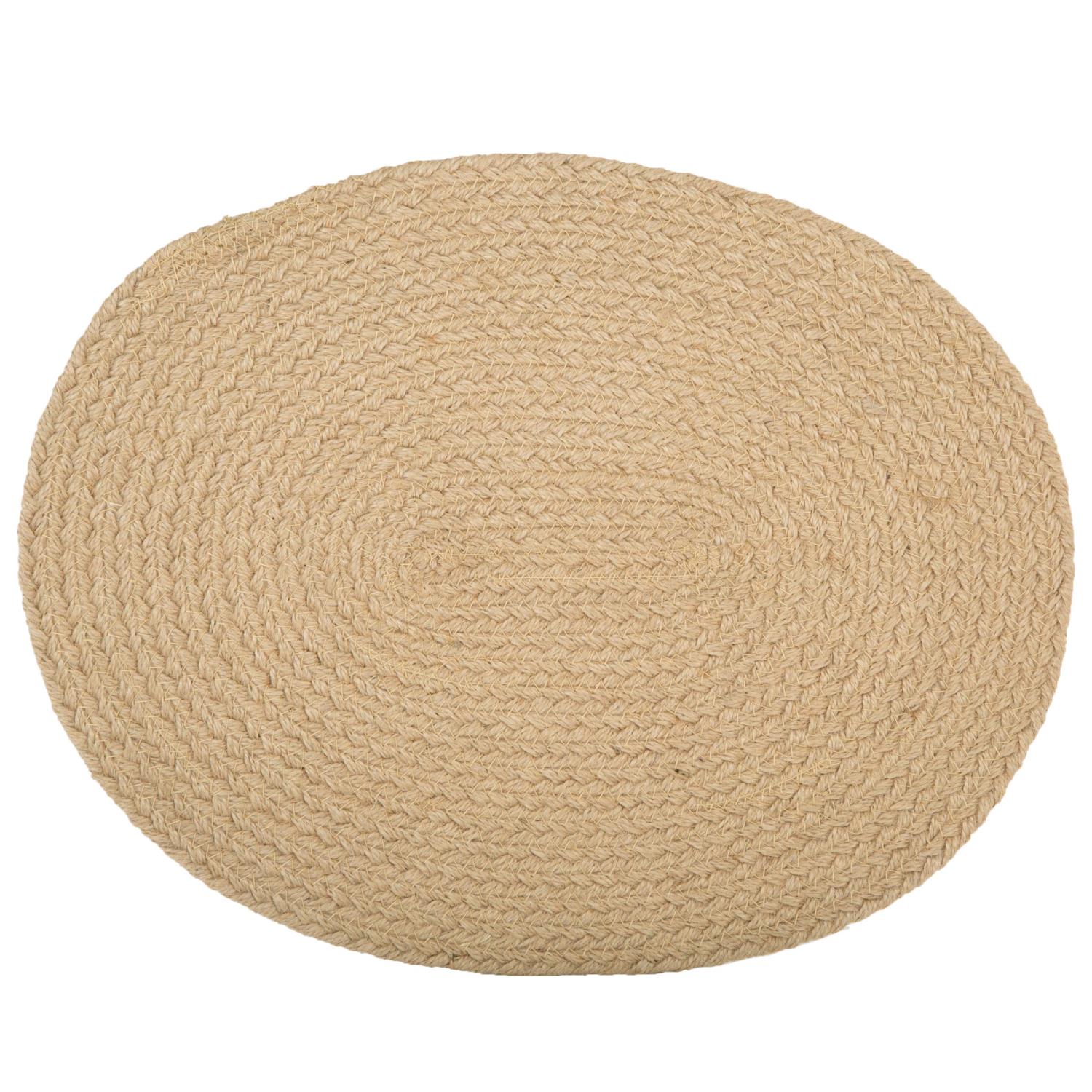 Spisebrikke Jesper natur 45x35 cm oval jute