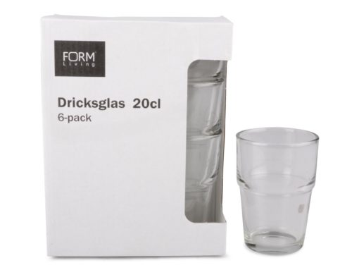 Drikkeglass 6 stk  klar 20 cl