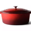 Støpejernsgryte Senso Kitchen oval 5,8 liter rød