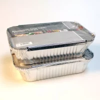 Aluminiumsform Nba med lokk 3 stk 1,9 liter med lokk 26x19x6,3 cm