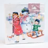 Serviett 20 stk 33x33 cm snowman and children