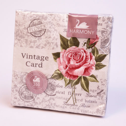 Serviett 20 stk 33x33 cm rose card