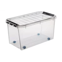 Plastkasse SmartStore™ Classic 70 liter transparent med hjul